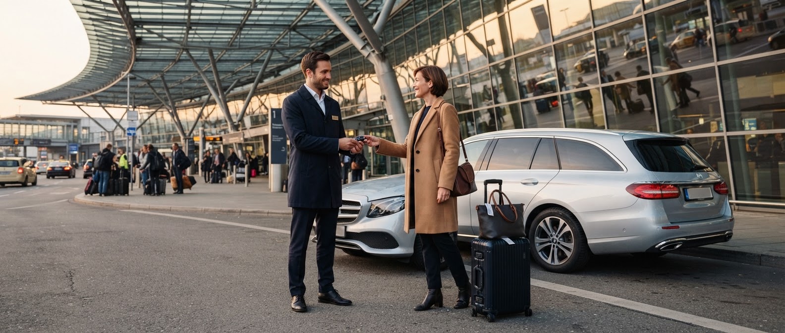 Fahrzeugübergabe beim Valet-Service am Terminal